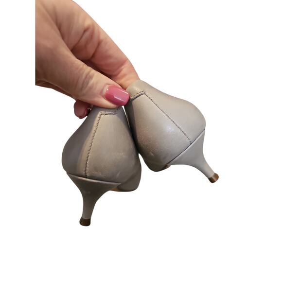 VIONIC KIT JOSIE ORTHOTIC  GREY LEATHER KITTEN HEELS sz 5 SH418 - Picture 3 of 7